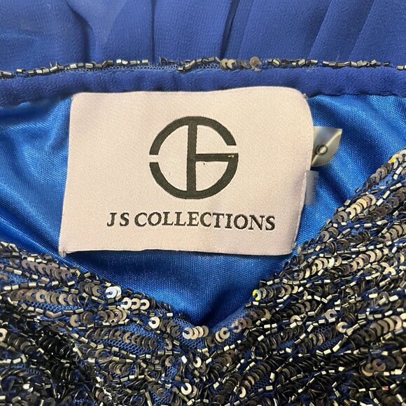 JS Collections Blue Sequined Prom Dress - Picture 4 of 4